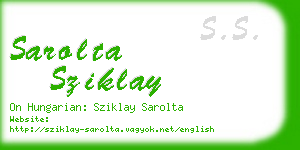 sarolta sziklay business card